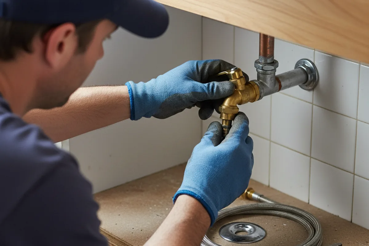 Shutoff valve and fitting work during Emergency Plumbing in West Greenwich